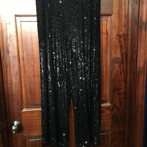 Tory BURCH Wide Leg Black Sequin Pull On Pants/Trousers, Size Small (Orig. $595) - Picture 7 of 7
